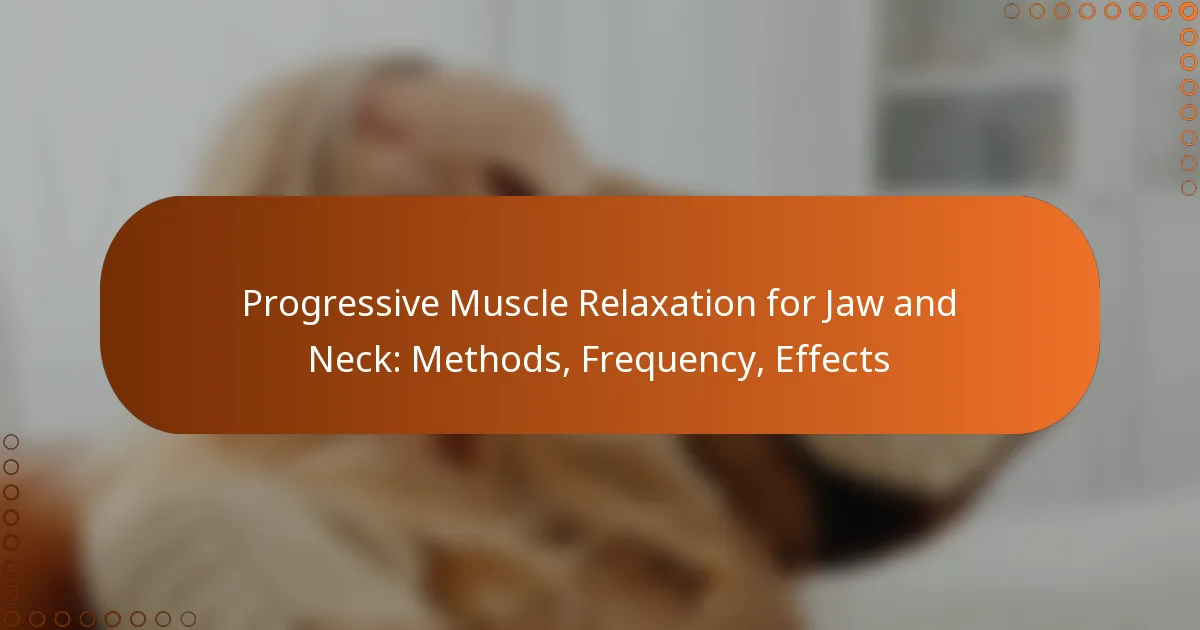 Progressive Muscle Relaxation for Jaw and Neck: Methods, Frequency, Effects