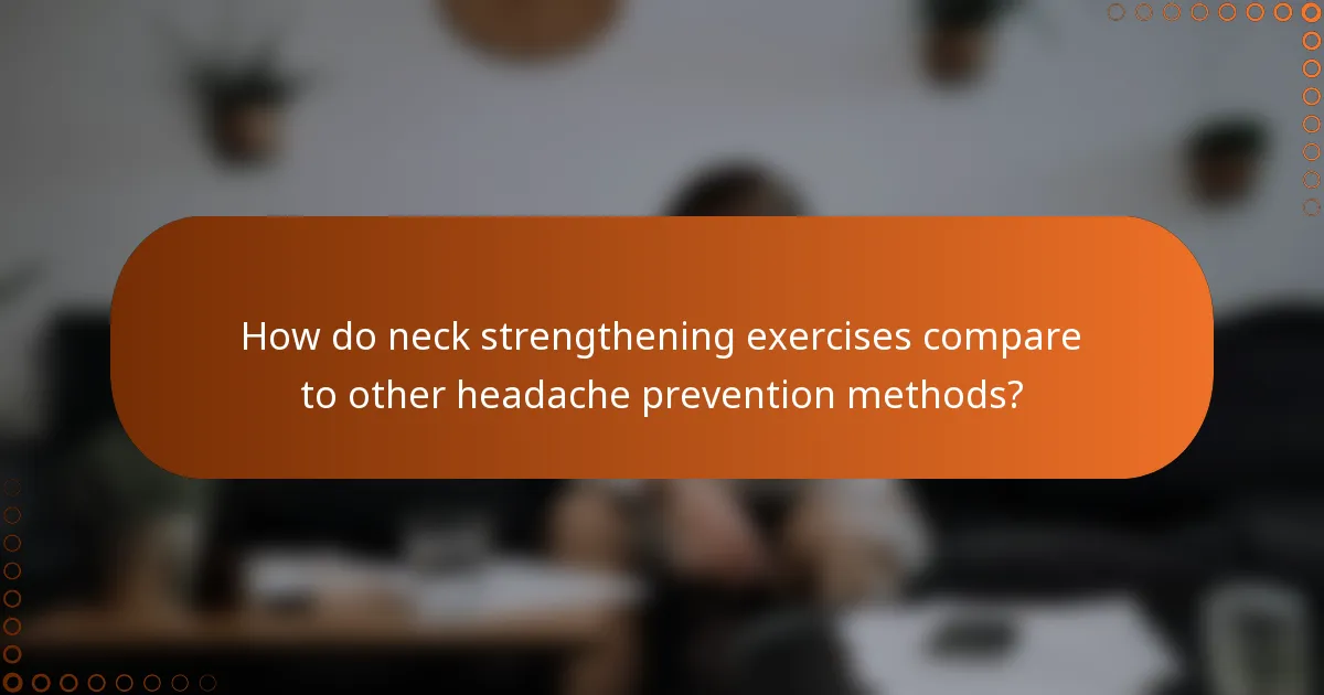 How do neck strengthening exercises compare to other headache prevention methods?